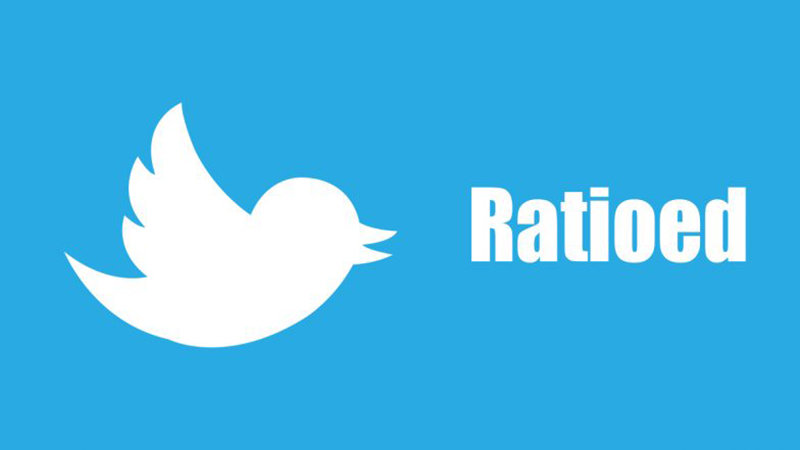 Ratioed Twitter logo what does ratio mean slang.
