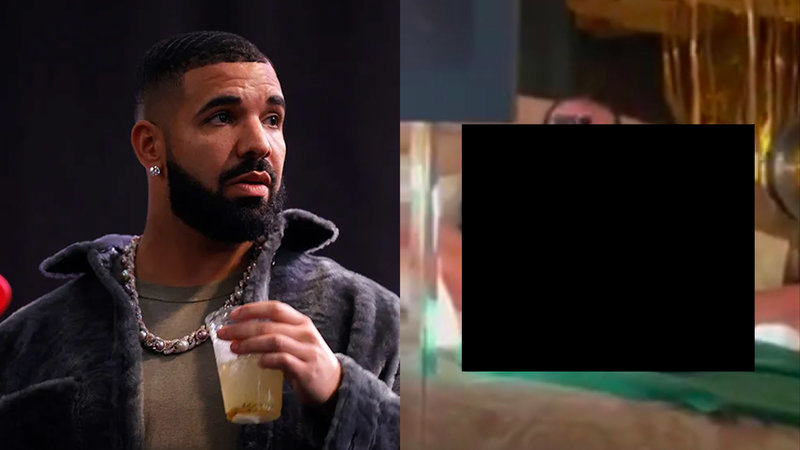 Drake Exposed Video Leak Twitter depicting the rapper and a censored screenshot.