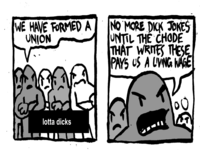 Haus of decline union meme depicting one of the webcomics example strips.