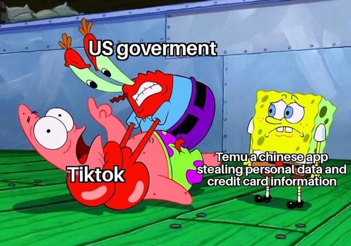 US goverment Tiktok Temu a chinese app stealing personal data and credit card information