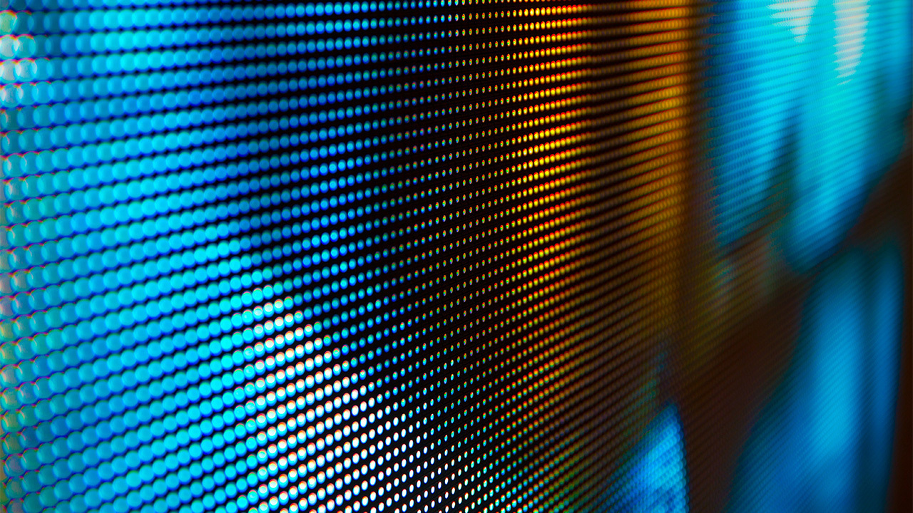 closeup of a tv screen's pixels