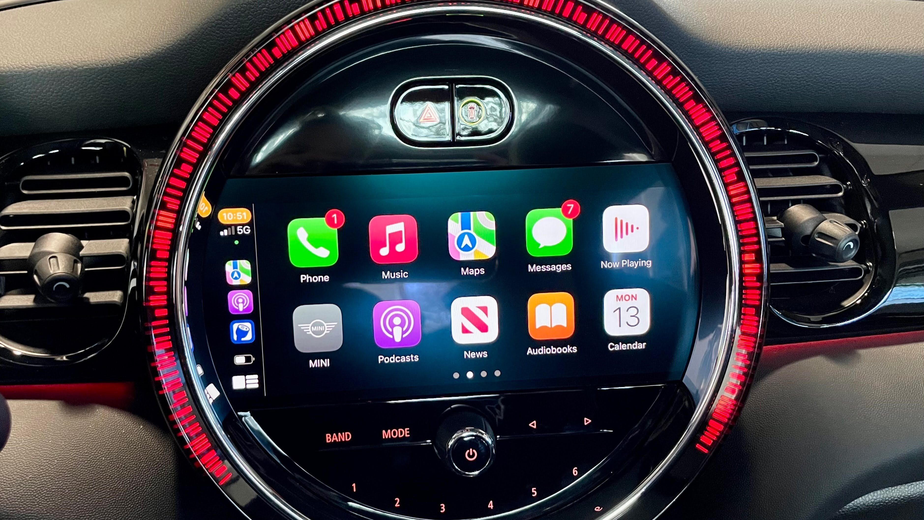 the carplay screen in a car