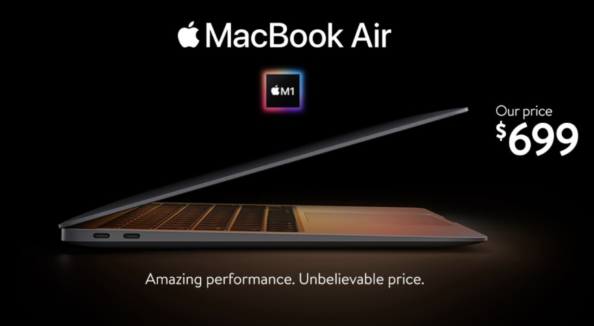 The Walmart ad for the MacBook Air product. 