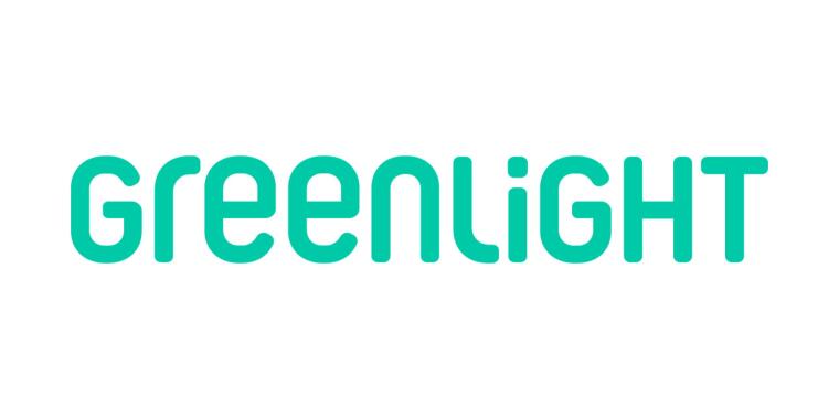 Greenlight logo; the word Greenlight in green on a white background
