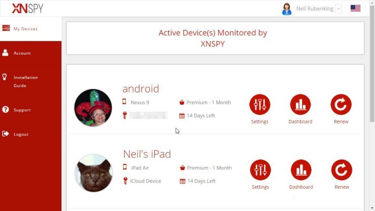 Xnspy (for Android) Devices