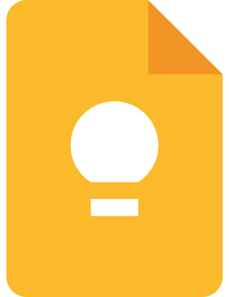 Google Keep app icon: a flat graphic design of a light bulb shape in white on a golden yellow rectangular background, with one corner of the shape appearing to be bent inward, like dog-earing a page