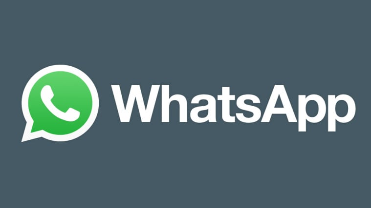 WhatsApp logo on grey background