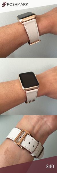 ROSE GOLD Beige Leather Apple Watch Band Beige/Cream Leather band, it comes with 38mm or 42mm adapters. Please select your size when you purchase. The adapters fit the Apple Watch I, 2 and Sport. I have other band colors, hardware colors and styles in my closet. Check them out! I offer 15% off if you buy two or more! Please add BOTH items to the bundle for the discount to automatically apply. Only the band is for sale; does not include the watch. ⌚️ Other