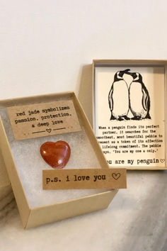 penguin pebble anniversary gift idea