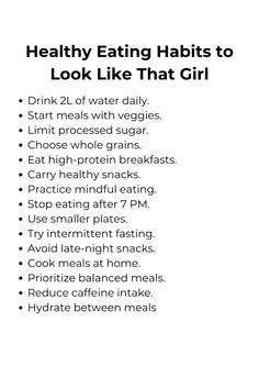 15 Healthy Eating Habits To Look Like THAT Girl! in 2025 | Healthy eating habits, How to eat better, Healthy