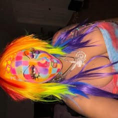 ⋆☆ amy 𐙚⊹₊⋆☆ on Instagram: "❤️🌈(x_(🧡🧡x_x(O_o)x💛_x)_x💚🌈🌈(ﾉ◕ヮ◕)ﾉ*:･ﾟ✧🩵.zzzZZ🩵🩷(♫•*¨*•.😻¸¸♪💜✨ - Contacts from @ttd_eye in Terminator Fate Red ❤️ Use m… in 2025 | Scene makeup, Funky makeup, Crazy makeup