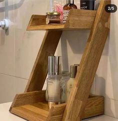 Wooden Shelf with Bottles