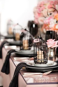 30 Chic Blush And Black Wedding Color Theme Ideas - crazyforus | Wedding event design, Coco chanel inspired wedding, Wedding theme colors