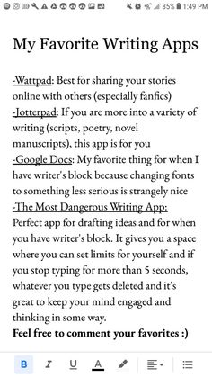 an app with the text'my favorite writing apps'on it, which is highlighted in