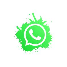 the whatsapp logo is green and has splots on it, as well as