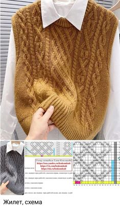 the knitting pattern for this vest is very easy to knit and it looks great on someone's body