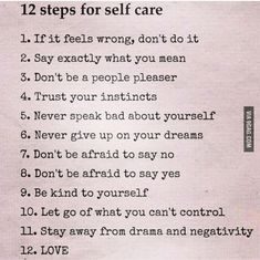 the rules for self care are shown in black and white