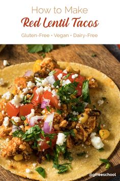 Red Lentil Tacos (GF, DF, Vegan) | Recipe in 2025 | Lentil tacos, Lentil recipes, Red lentil recipes