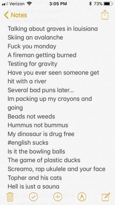 an orange and white text description on a cell phone with the caption'talking about graves in lousianna '