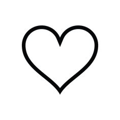 a black and white heart icon on a white background
