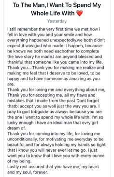 My man ❤️ | Sweet quotes for boyfriend, Cute quotes for him, Sweet quotes