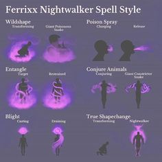 the different types of ferretix nightwalker spell styles