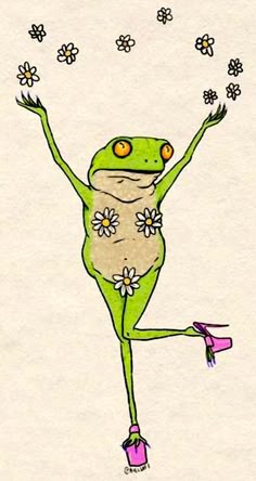 Pin by Marya Lopez on Froggieees | Frog art, Funky art, Book art drawings