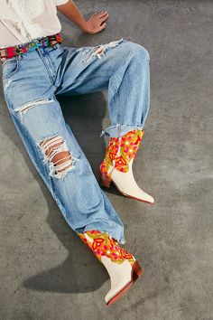 Selina Embroidered Western Boots | Free People 