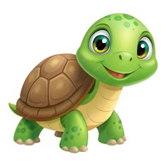a cute little turtle with big eyes