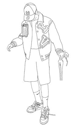 a drawing of a man in uniform holding a baseball bat and wearing a helmet with his hands out