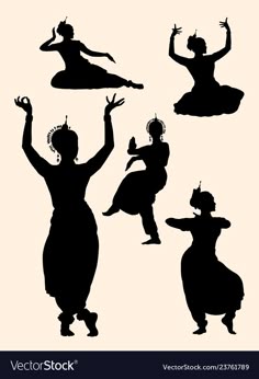 Indian Dancer Silhouette Vector Image on VectorStock in 2025 | Dancing drawings, Dancers art, Silhouette painting