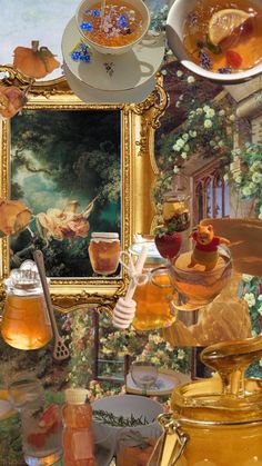 there is a painting with honey in it