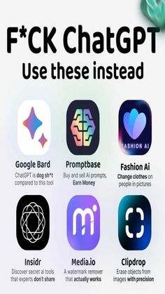 an advertisement for the f c k chat app, which features different logos and icons