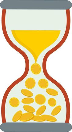 Flat illustration of a hourglass.