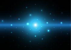 the bright blue light is shining brightly in the dark night sky with stars on it