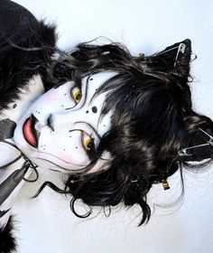 IG: britlariosss Cat Inspired Makeup Looks, Black And White Cat Costume, Black Cat Costume Ideas, Cat Makeup Inspo, Cat Inspired Makeup, Cat Clown Makeup, Calico Cat Makeup, Anime Cat Makeup, Halloween Black Cat Costume