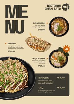 Menu Restoran Jepang Ilustratif | Template Canva in 2025 | Food menu design, Menu design inspiration, Restaurant menu design