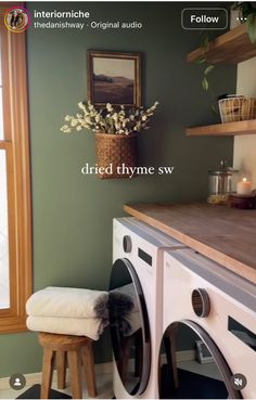 DIY Laundry Room Decor: A Washer by the Window