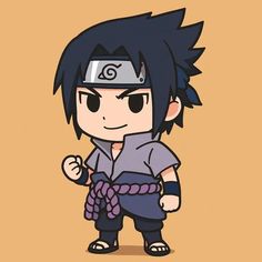 an anime character with black hair and blue eyes standing in front of a brown background