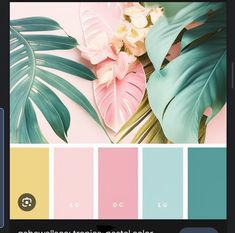 Tropical Color Palette with Pink, Yellow, and Green