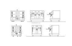 three different types of machines, one with an oven and the other with a door