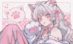 ai generated pink aesthetic cat girl Anime Cute Icons Wallpaper, Girly Pfp Pink, Pink Aesthetic Anime Icon, Cute Pfp And Banner, Soft Anime Art, Cute Pink Anime, Cute Cat Profile, Kawaii Picture, Pink Anime Art