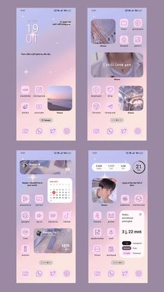 an image of a set of four different webpages with the same theme and color scheme