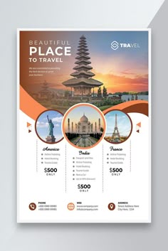 Holiday Travel Flyer Design Template | EPS Free Download - Pikbest in 2025 | Travel brochure design, Travel poster design, Flyer design templates