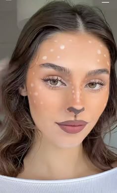 Deer Makeup Christmas, Christmas Deer Makeup, Christmas Reindeer Makeup, Cute Reindeer Makeup, Raindeer Makeup, Cute Deer Makeup, Dear Makeup Halloween, Dear Halloween Makeup, Rain Deer Makeup