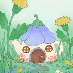 Nana🌱 on Instagram: "This little fairy house is one of my Patreon wallpapers for this month! 🧚‍♀️ There’s … in 2025 | Cute drawings, Illustration art, Fairy house drawing