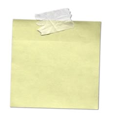 a piece of yellow paper with some white tissue on it