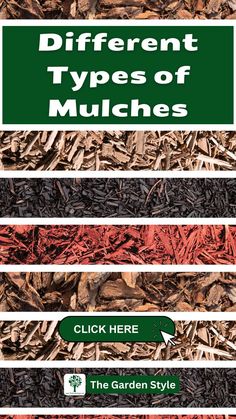 This pin shows organic and inorganic mulches used for agricultural and landscape purposes. The pin title is "Different Types of Mulches (Pros and Cons)". Visit The Garden Style for more information.