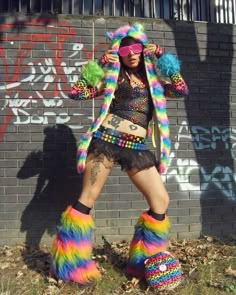 #ravewear #clubwear #rave #scene #scenerave #emoscene #scenester #gay #rainbowfit #ravefluffy 