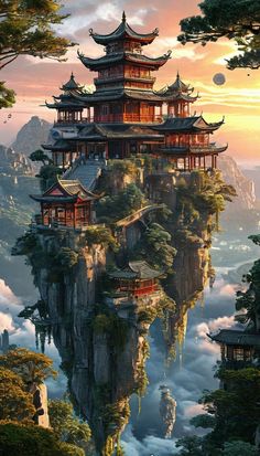Flying floating islands. Gravity paradox. Fantasy. Unusual fictional world. en 2025 | Fond d'ecran dessin, Dessins faciles mignons, Paysage imaginaire